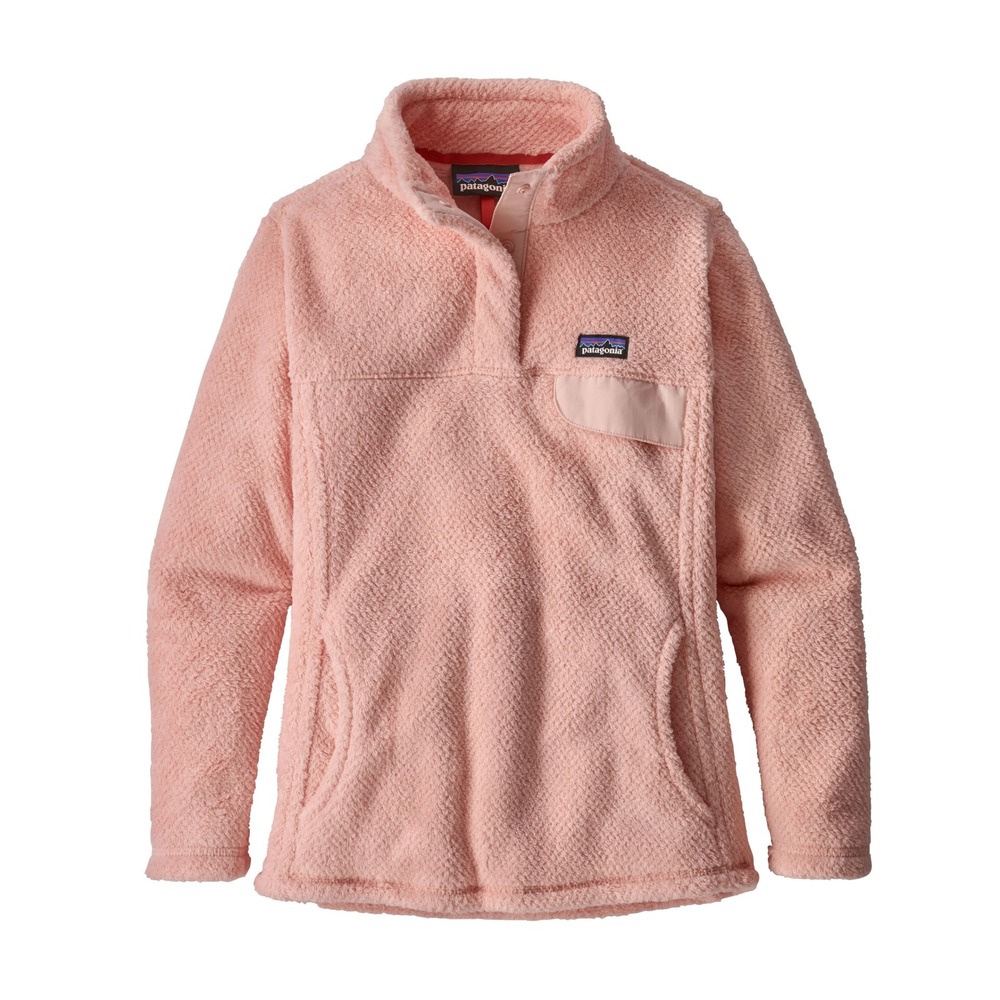 Patagonia Kids Pink Fleece Snap T Pullover Jacket Size L